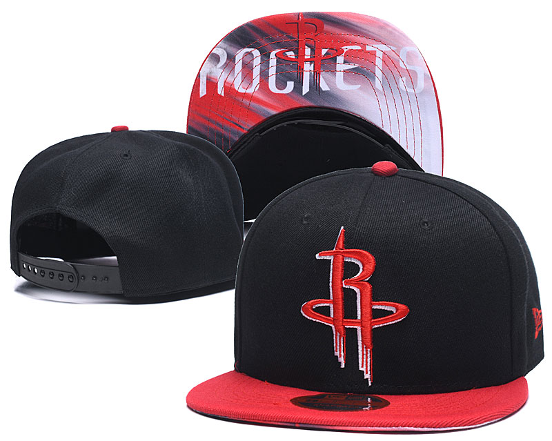 Rockets Team Logo Black Red Adjustable Hat LH