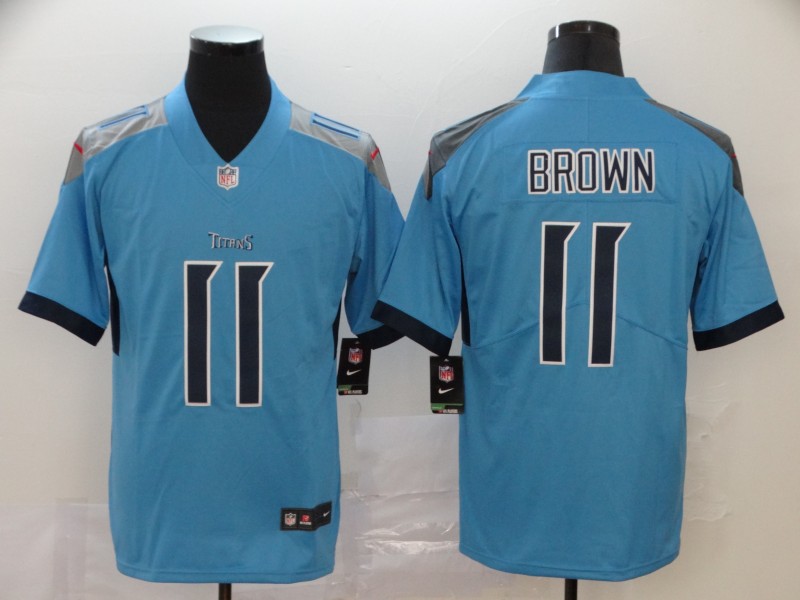 Nike Titans 11 A.J. Brown Blue New Vapor Untouchable Limited Jersey