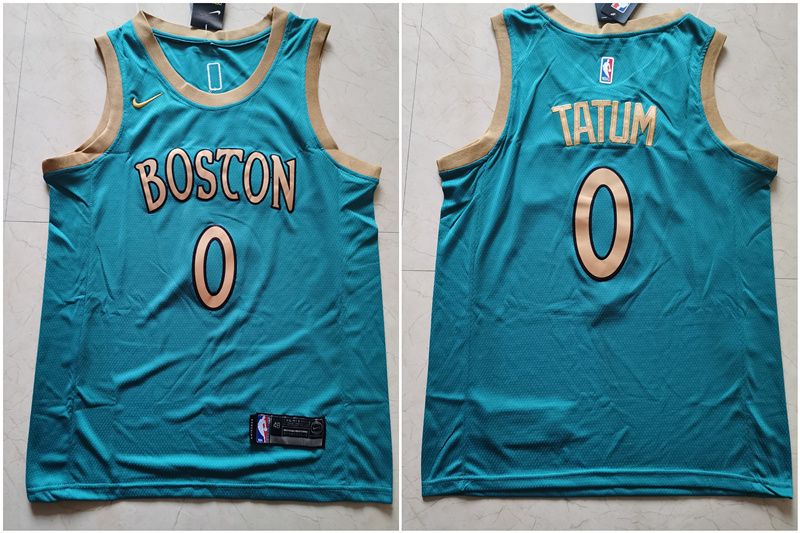 Celtics 0 Jayson Tatum Blue 2019-20 City Edition Swingman Jersey