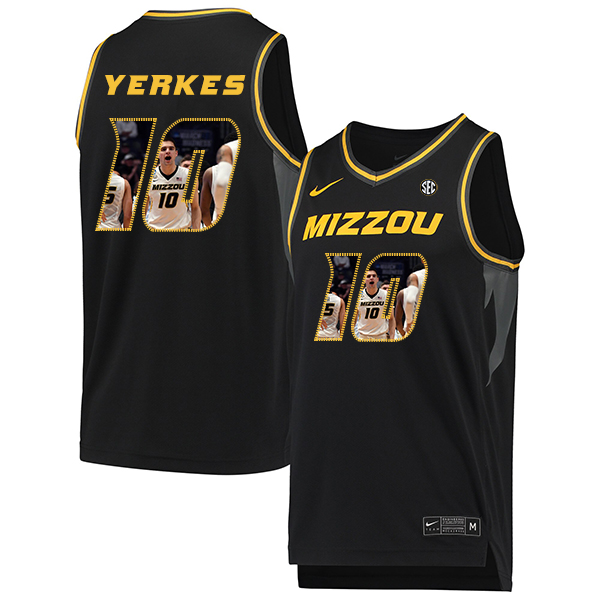 Missouri Tigers 10 Evan Yerkes Black Fashion College Basketball Jersey