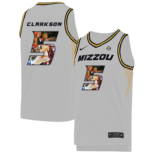 Missouri Tigers 5 Jordan Clarkson White Fashion College Basketball Jersey - Click Image to Close