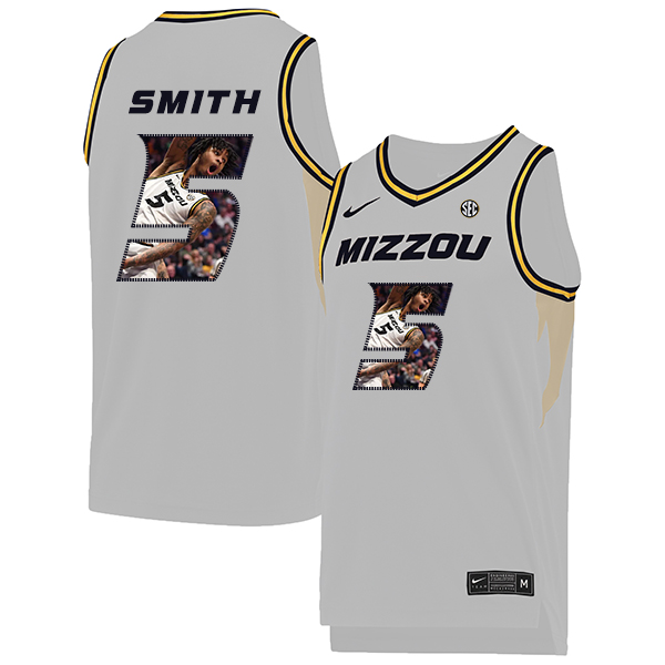 Missouri Tigers 5 Mitchell Smith White Fashion College Basketball Jersey Missouri Tigers 5 Mitchell Smith White Fashion College Basketball Jersey