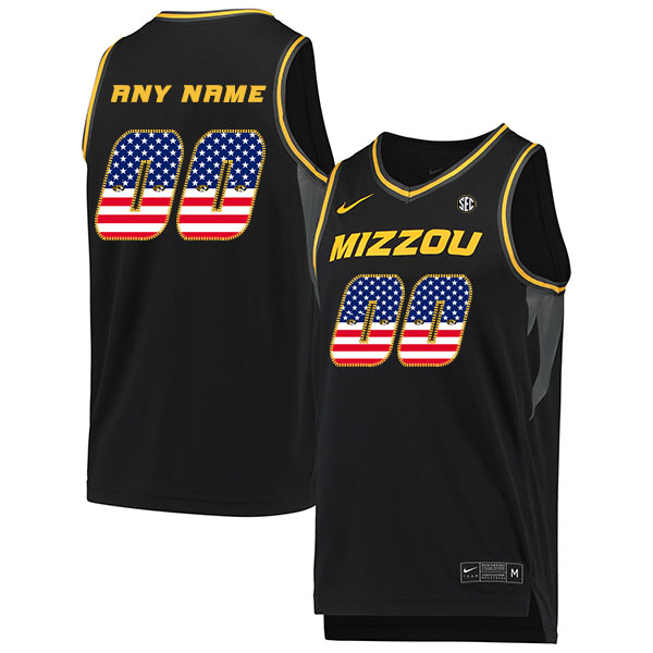 Missouri Tigers Customized Black USA Flag College Basketball Jersey
