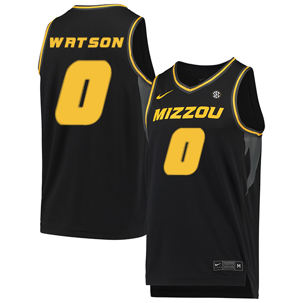 Missouri Tigers 0 Torrence Watson Black College Basketball Jersey