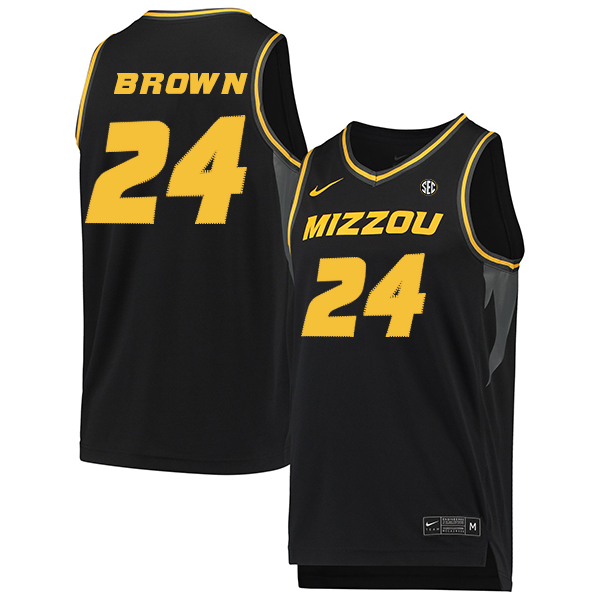 Missouri Tigers 24 Kobe Brown Black College Basketball Jersey - Click Image to Close