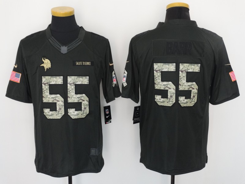 Nike Vikings 55 Anthony Barr Black Camo Salute To Service Limited Jersey