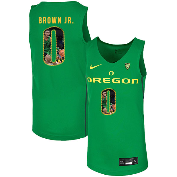 Oregon Ducks 0 Troy Brown Jr. Green Fashion Nike College Basketball Jersey.jpeg