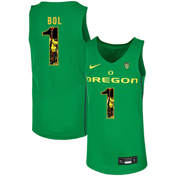 Oregon Ducks 1 Bol Bol Green Fashion Nike College Basketball Jersey
