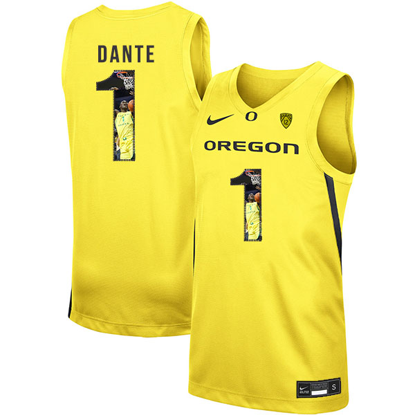 Oregon Ducks 1 N'Faly Dante Yellow Fashion Nike College Basketball Jersey