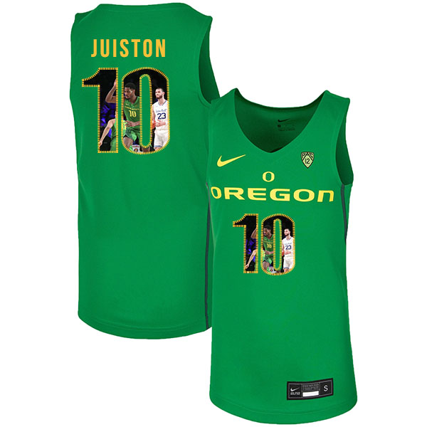 Oregon Ducks 10 Shakur Juiston Green Fashion Nike College Basketball Jersey