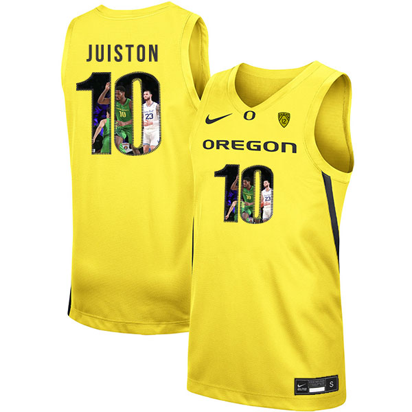 Oregon Ducks 10 Shakur Juiston Yellow Fashion Nike College Basketball Jersey
