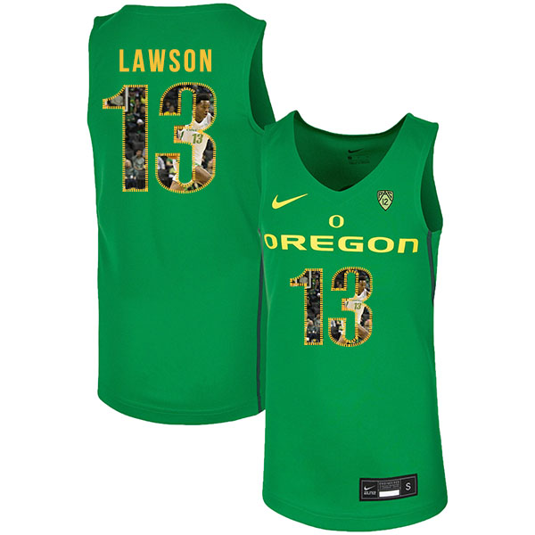 Oregon Ducks 13 Chandler Lawson Green Fashion Nike College Basketball Jersey