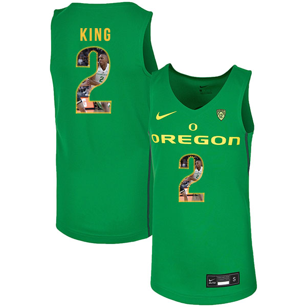 Oregon Ducks 2 Louis King Green Fashion Nike College Basketball Jersey