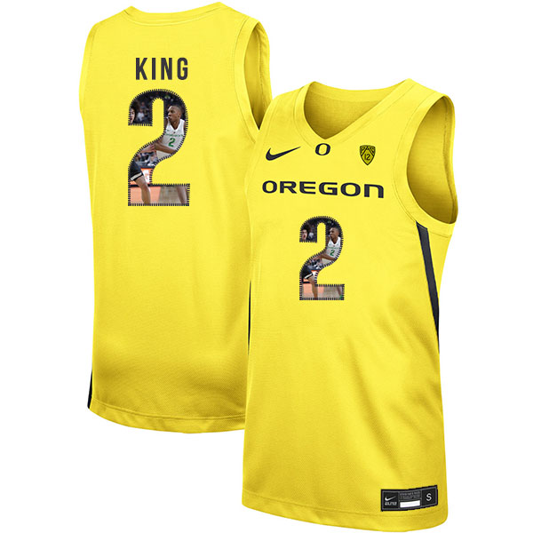 Oregon Ducks 2 Louis King Yellow Fashion Nike College Basketball Jersey