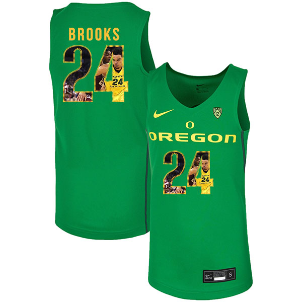 Oregon Ducks 24 Dillon Brooks Green Fashion Nike College Basketball Jersey