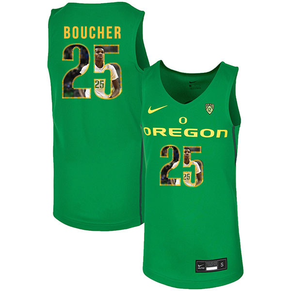 Oregon Ducks 25 Chris Boucher Green Fashion Nike College Basketball Jersey
