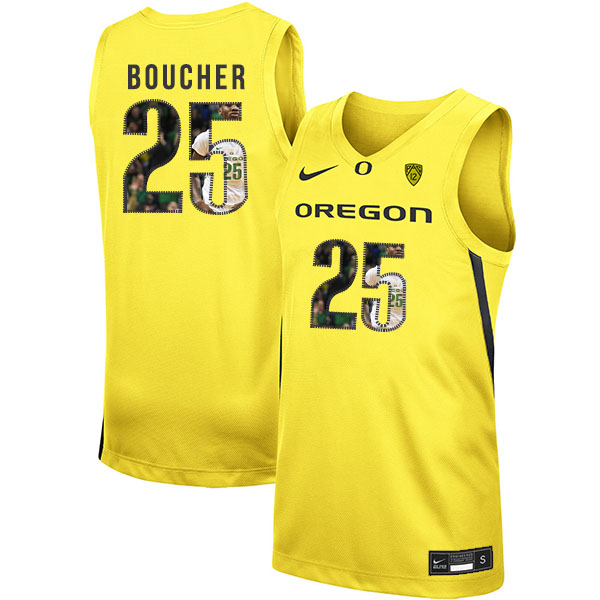 Oregon Ducks 25 Chris Boucher Yellow Fashion Nike College Basketball Jersey