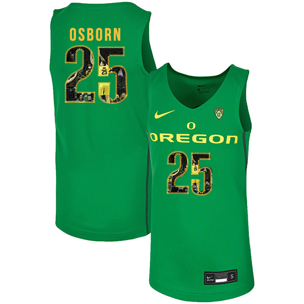 Oregon Ducks 25 Luke Osborn Green Fashion Nike College Basketball Jersey