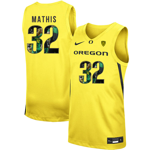 Oregon Ducks 32 Anthony Mathis Yellow Fashion Nike College Basketball Jersey