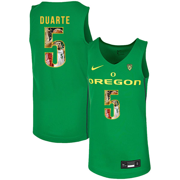 Oregon Ducks 5 Chris Duarte Green Fashion Nike College Basketball Jersey