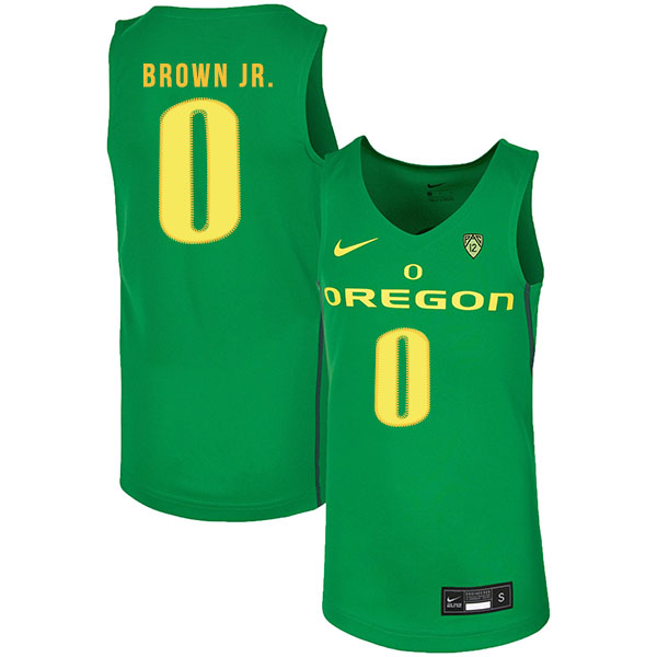 Oregon Ducks 0 Troy Brown Jr. Green Nike College Basketball Jersey.jpeg