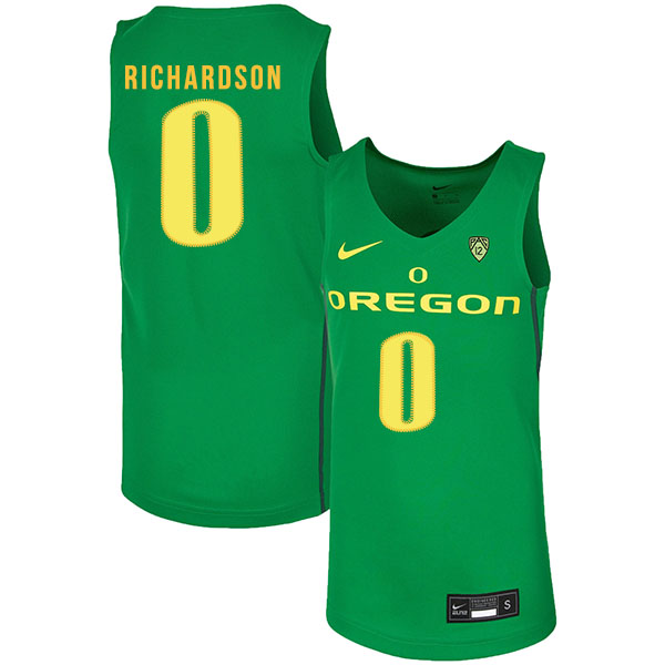 Oregon Ducks 0 Will Richardson Green Nike College Basketball Jersey