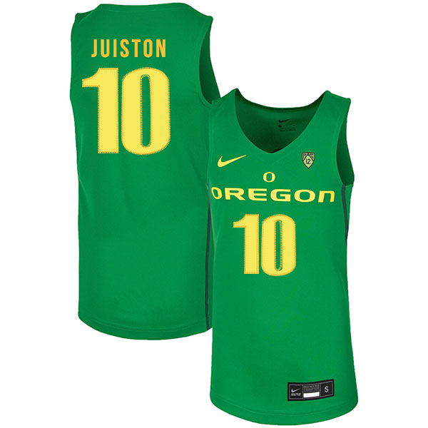 Oregon Ducks 10 Shakur Juiston Green Nike College Basketball Jersey