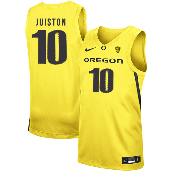 Oregon Ducks 10 Shakur Juiston Yellow Nike College Basketball Jersey