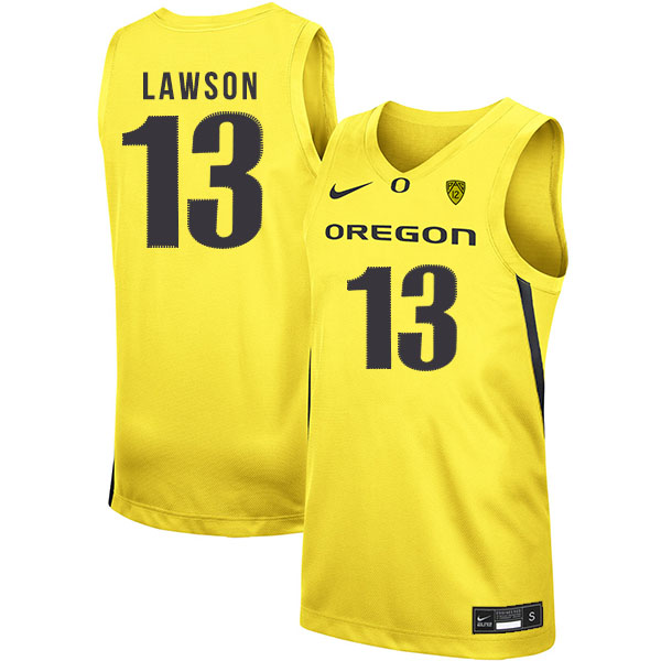 Oregon Ducks 13 Chandler Lawson Yellow Nike College Basketball Jersey