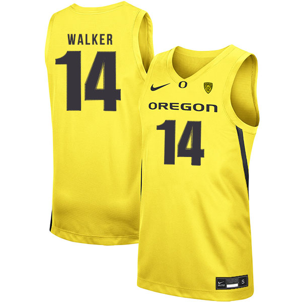 Oregon Ducks 14 C.J. Walker Yellow Nike College Basketball Jersey.jpeg