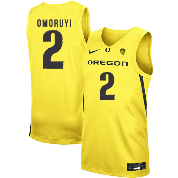 Oregon Ducks 2 Eugene Omoruyi Yellow Nike College Basketball Jersey