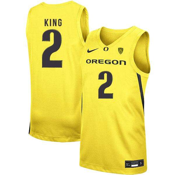 Oregon Ducks 2 Louis King Yellow Nike College Basketball Jersey