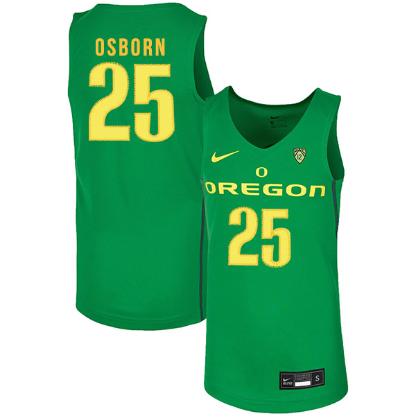 Oregon Ducks 25 Luke Osborn Green Nike College Basketball Jersey