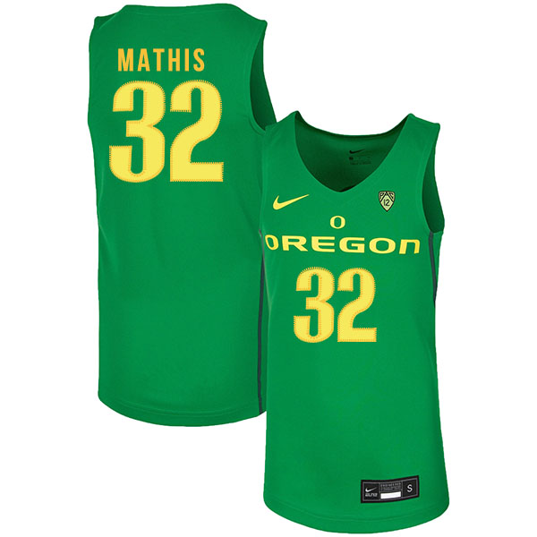 Oregon Ducks 32 Anthony Mathis Green Nike College Basketball Jersey