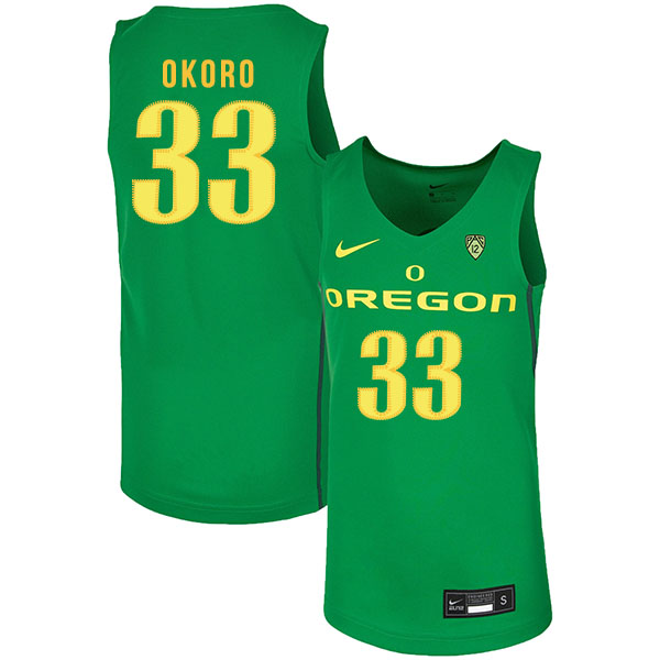 Oregon Ducks 33 Francis Okoro Green Nike College Basketball Jersey