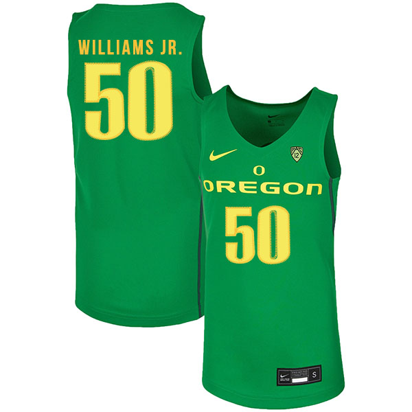 Oregon Ducks 50 Eric Williams Jr. Green Nike College Basketball Jersey.jpeg