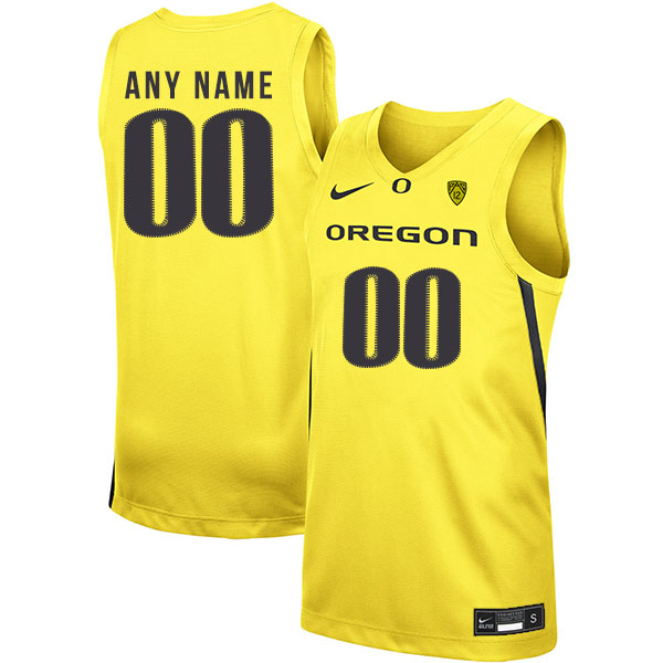 Oregon Ducks Customized Yellow Nike College Basketball Jersey