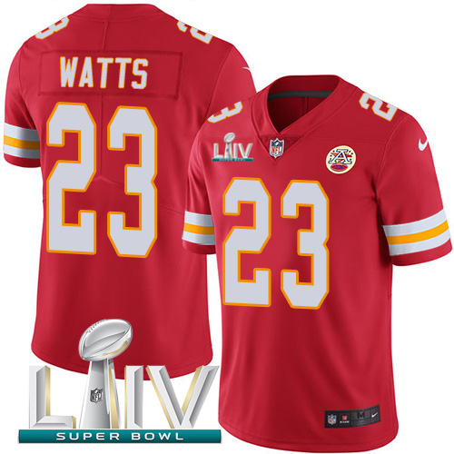 Nike Chiefs 23 Armani Watts Red Youth 2020 Super Bowl LIV Vapor Untouchable Limited Jersey