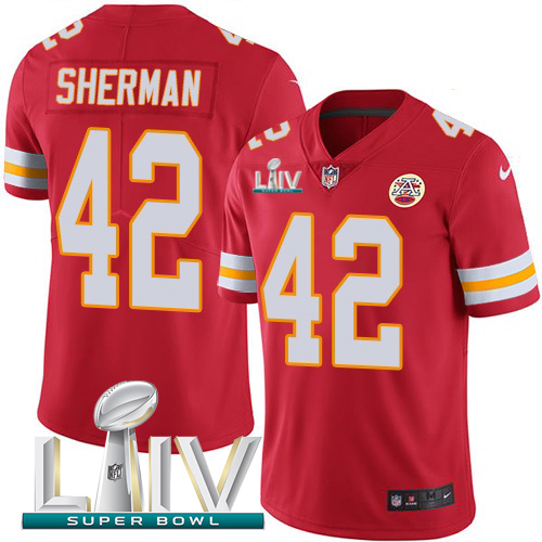 Nike Chiefs 42 Anthony Sherman Red 2020 Super Bowl LIV Vapor Untouchable Limited Jersey