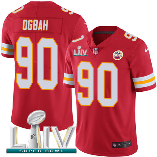 Nike Chiefs 90 Emmanuel Ogbah Red 2020 Super Bowl LIV Vapor Untouchable Limited Jersey