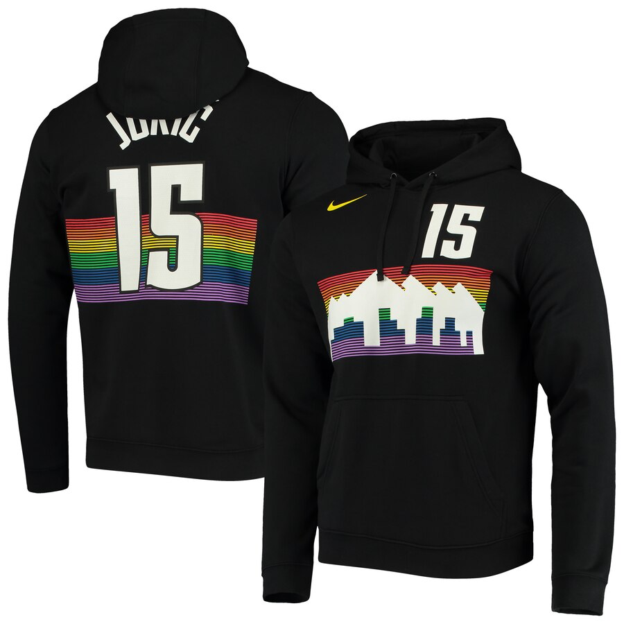 Denver Nuggets 15 Nikola Jokic Nike 2019-20 City Edition Name & Number Pullover Hoodie Black