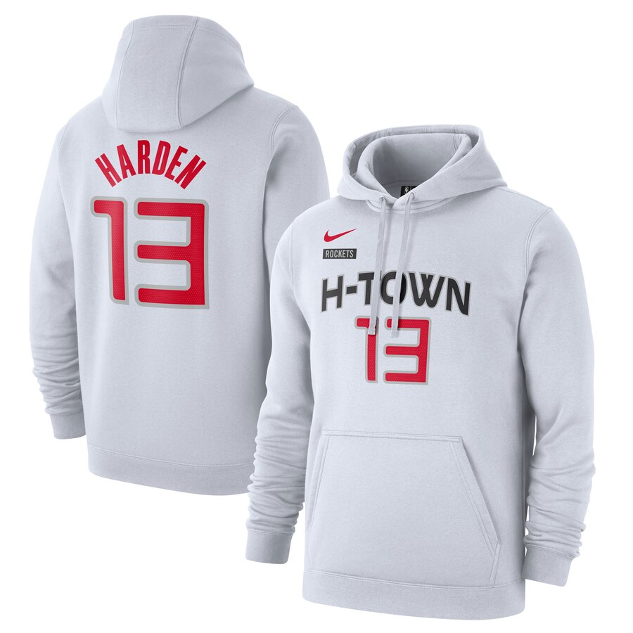 Houston Rockets 13 James Harden Nike 2019-20 City Edition Name & Number Pullover Hoodie White