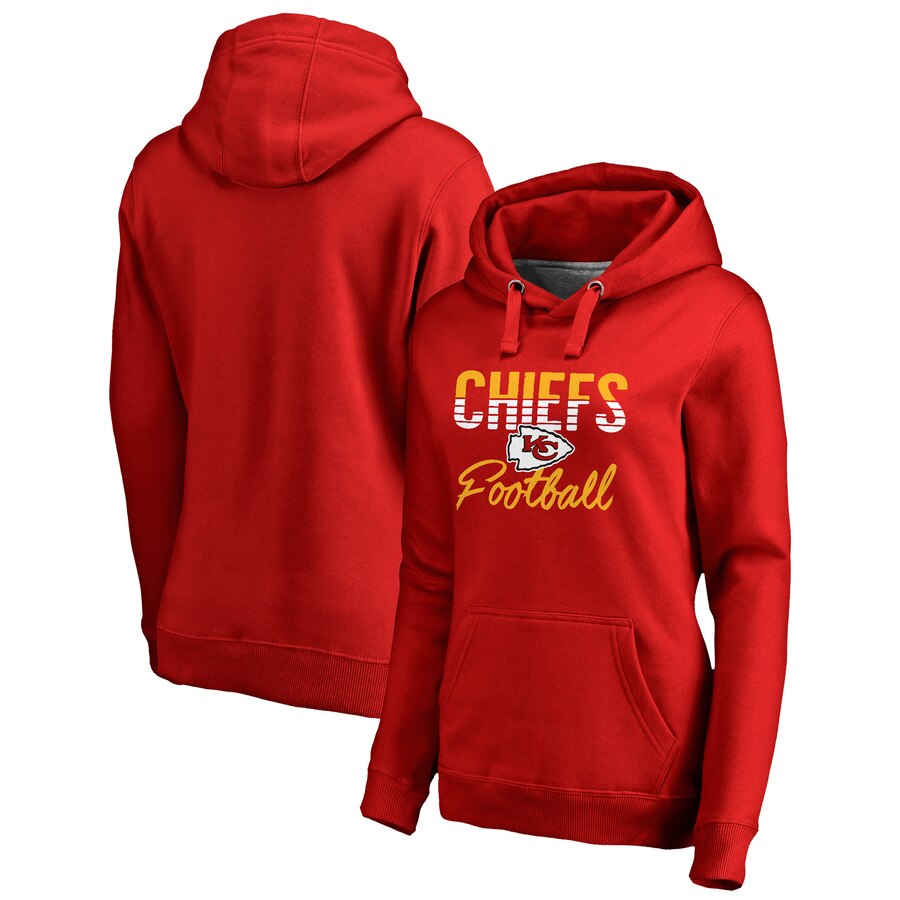 Kansas City Chiefs NFL Pro Line by Fanatics Branded Women's Plus Size Free Line Pullover Hoodie Red - Click Image to Close