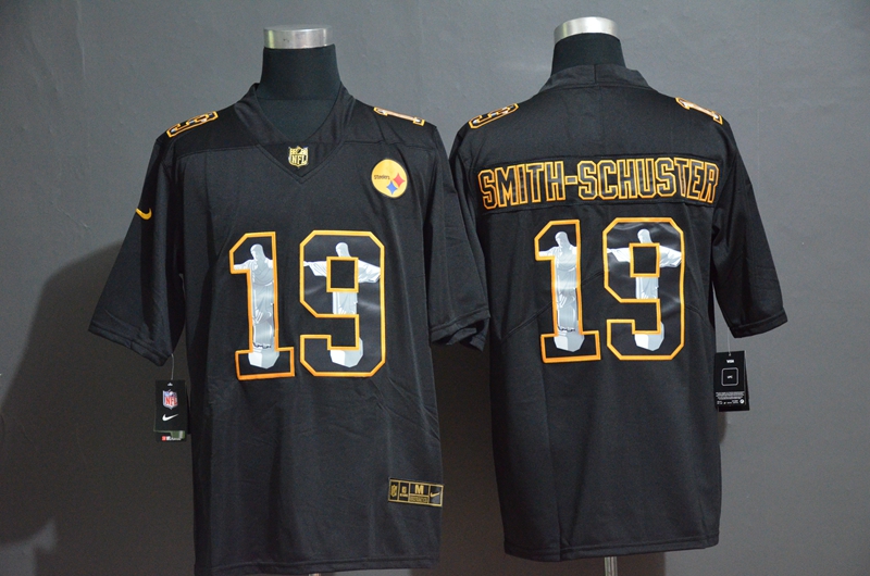 Nike Steelers 19 JuJu Smith-Schuster Black Jesus Faith Edition Limited Jersey