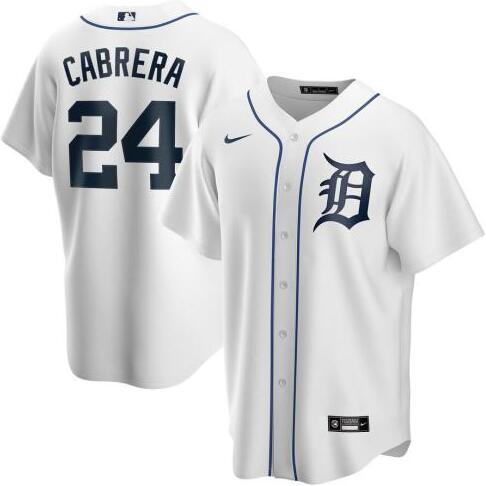 Tigers 24 Miguel Cabrera White 2020 Nike Cool Base Jersey