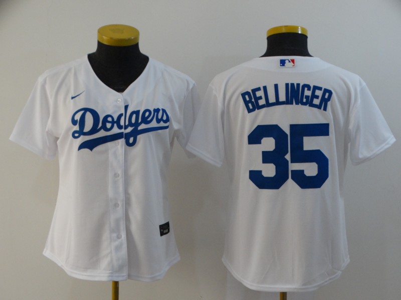 Dodgers 35 Cody Bellinger White Women 2020 Nike Cool Base Jersey - Click Image to Close