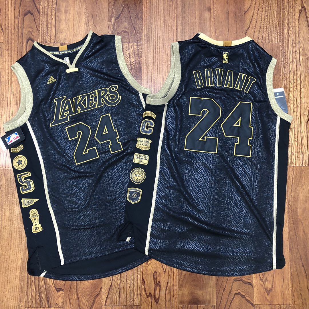 Lakers 24 Kobe Bryant Black Commemorative Edition Swingman Jersey