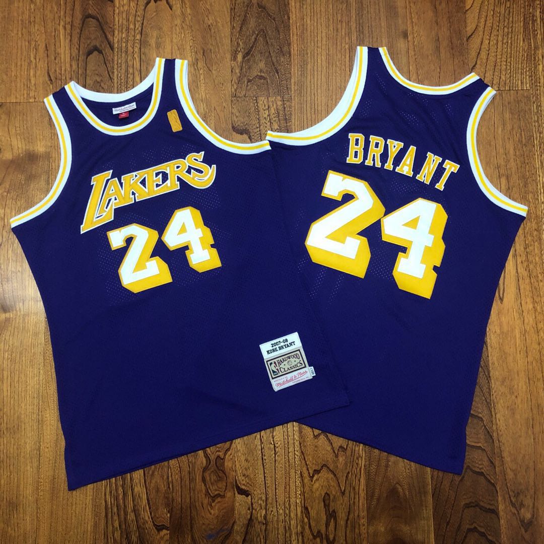 Lakers 24 Kobe Bryant Purple 2007-08 Hardwood Classics Jersey