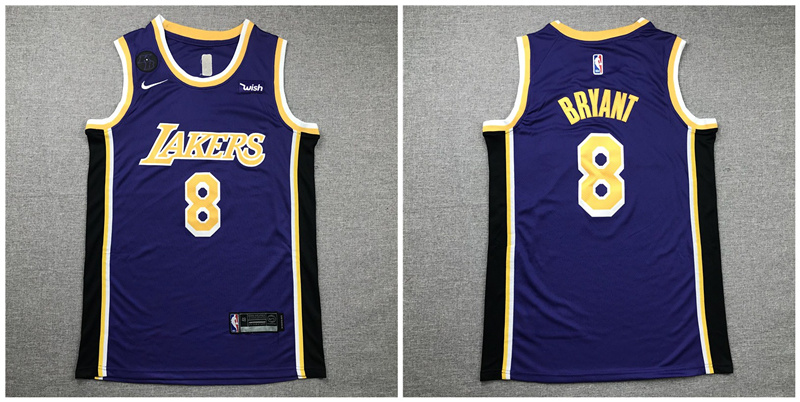Lakers 8 Kobe Bryant Purple Nike KB Patch Swingman Jersey - Click Image to Close