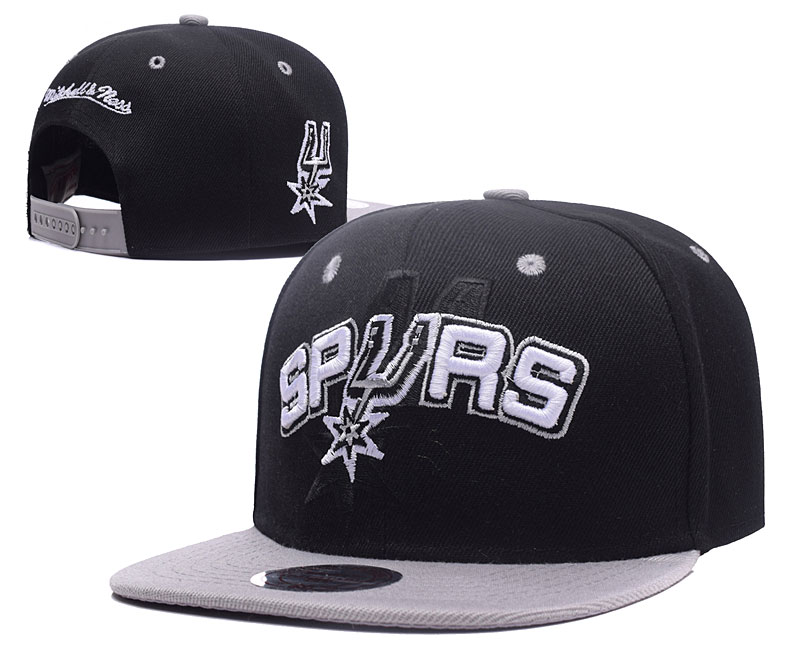Spurs Team Logo Black Gray Adjustable Hat LH.jpeg